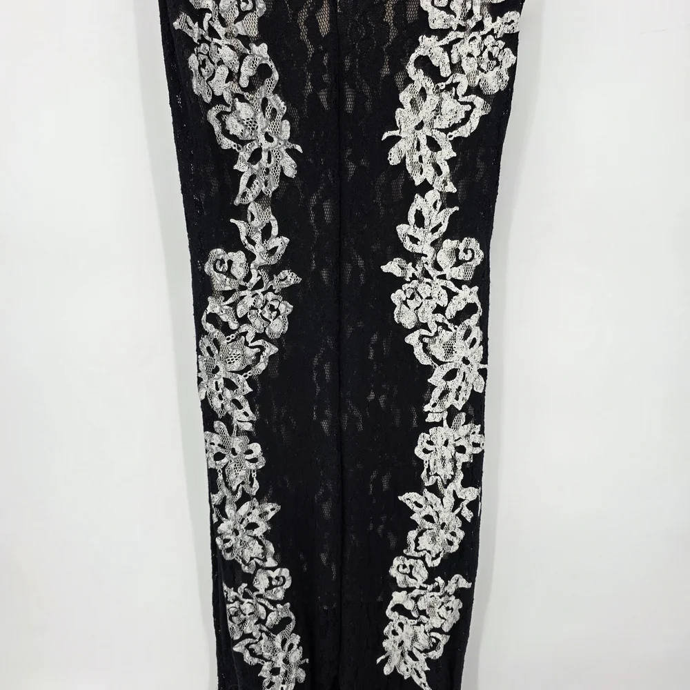 Venus Women's 8 Stretch Lace Maxi Dress Deep V-Neck Floor Length Evening Wear - Picture 4 of 16